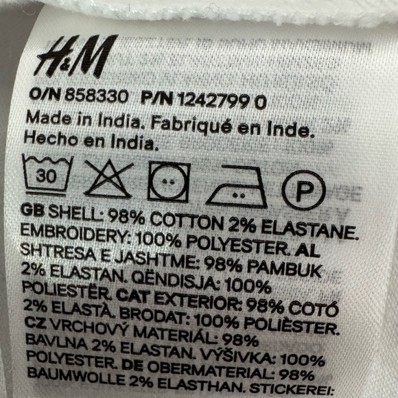 H&M EYELET EMBROIDERY-DETAIL COTTON DRESS SIZE MEDIUM NEW W/ TAG - Picture 8 of 11